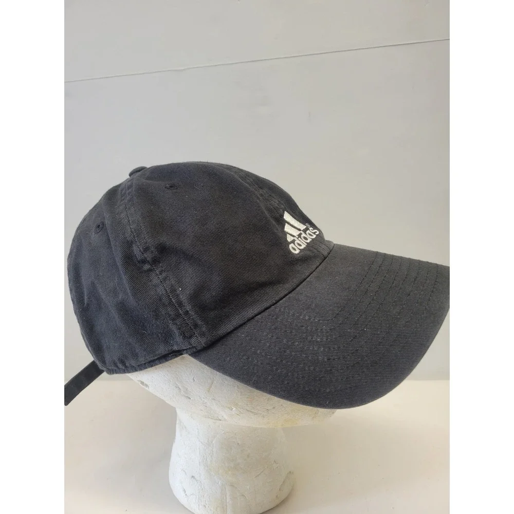 Adidas vtg Baseball Cap‎ Dad Hat Black Embroidered Logo Adjustable Strap